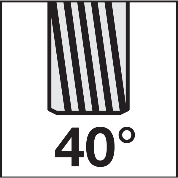 Nut: 40° Linksdrall
